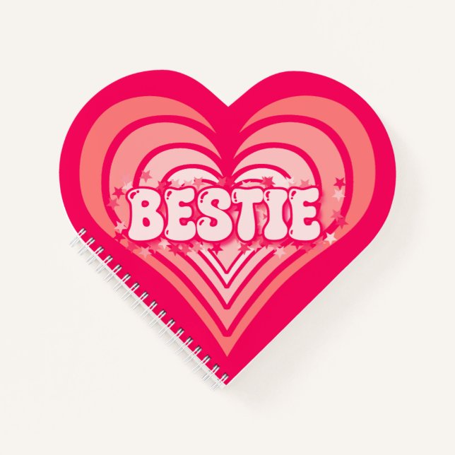 Cuaderno Bestie Bright Cutie Pink Heart Spiral Notebook (Anverso)