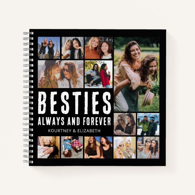 Cuaderno Besties siempre y para siempre portátil de Collage (Anverso)