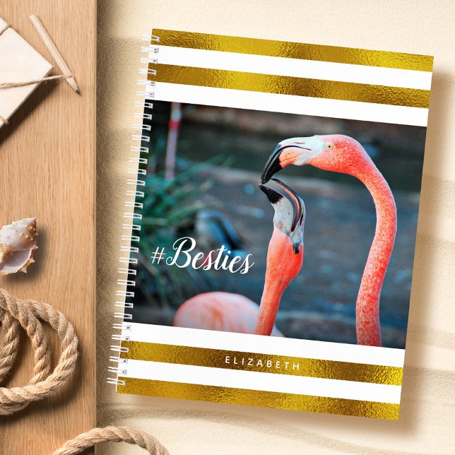 Cuaderno Bestis Flamingos rosados Personalizado de franjas  (Subido por el creador)