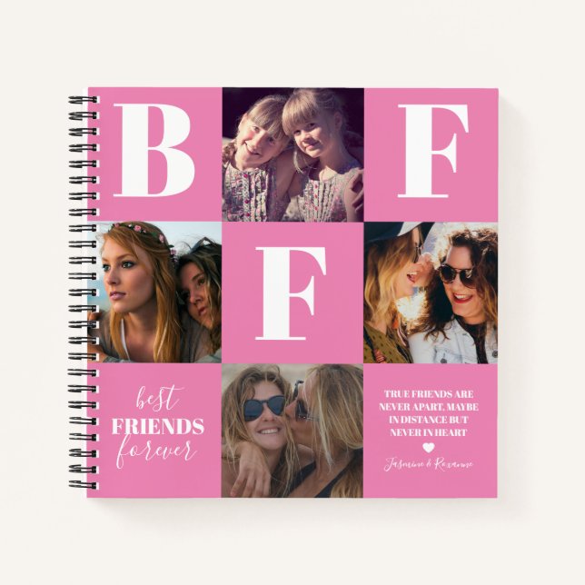 Cuaderno BFF Besties Collage de fotos Girly Pink (Anverso)