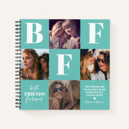Cuaderno BFF Besties Collage de fotos Verde azulado