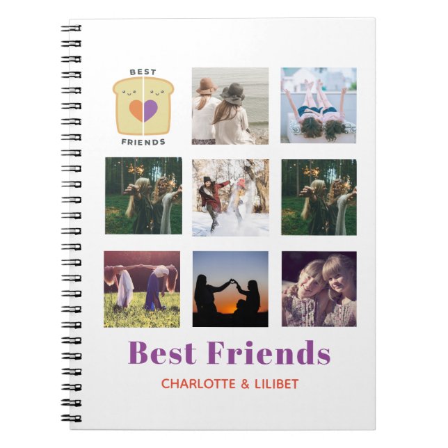 Cuaderno BFF Regalo de Collage de fotos Peanutmantequilla J (Frente)