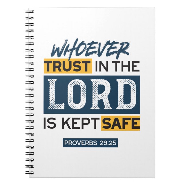 Cuaderno Bible Quote Art - Proverbs 29:25 Trust in God (Frente)