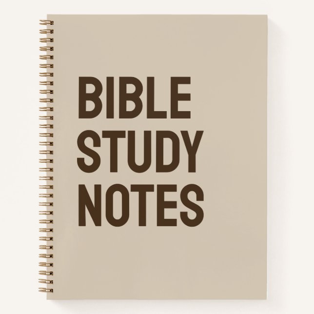 Cuaderno Bible Study Notes – Taupe Brown Minimalist (Anverso)
