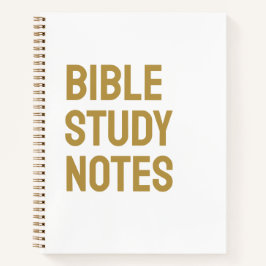 Cuaderno Bible Study Notes – White & Gold Spiral Notebook