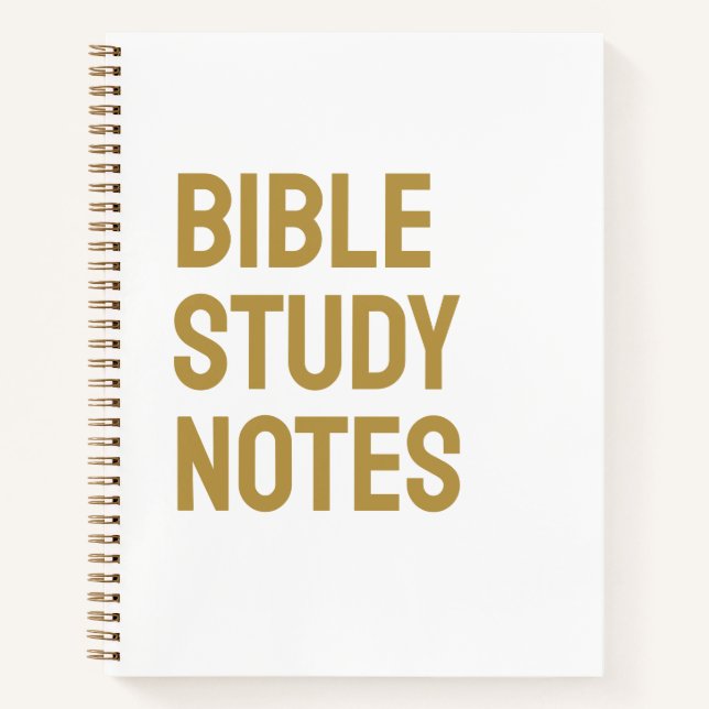 Cuaderno Bible Study Notes – White & Gold Spiral Notebook (Anverso)