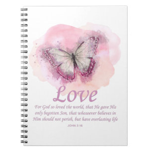 Cuaderno Biblia cristiana de mujeres versus mariposa: amor