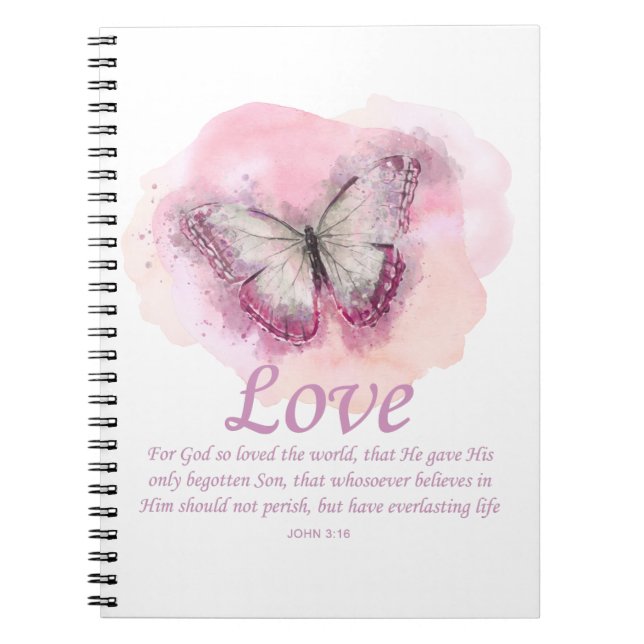 Cuaderno Biblia cristiana de mujeres versus mariposa: amor (Frente)