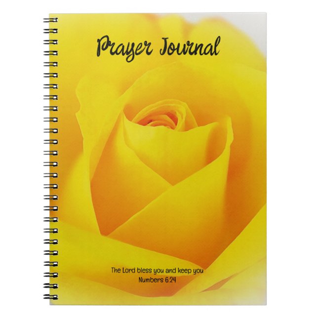 Cuaderno Biblia de flores de rosa amarilla versus Diario de (Frente)