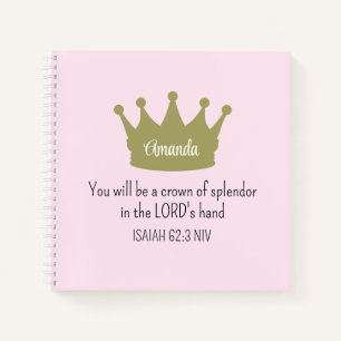 Cuaderno Biblia de la Corona versus fe cristiana luz rosada