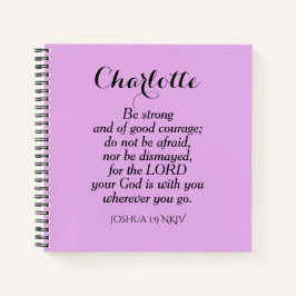 Cuaderno Biblia de valor púrpura claro Verse nombre persona