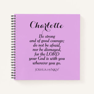 Cuaderno Biblia de valor púrpura claro Verse nombre persona