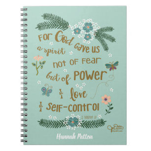 Cuaderno Biblia Verse Scripts Mint Floral Personalizado