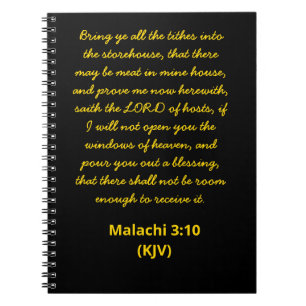 Cuaderno Biblia versus Malachi 3:10 (KJV) Día de Año Nuevo