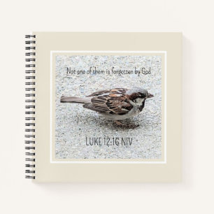 Cuaderno Bíblica de pájaro de espárrago lindo Verso simple