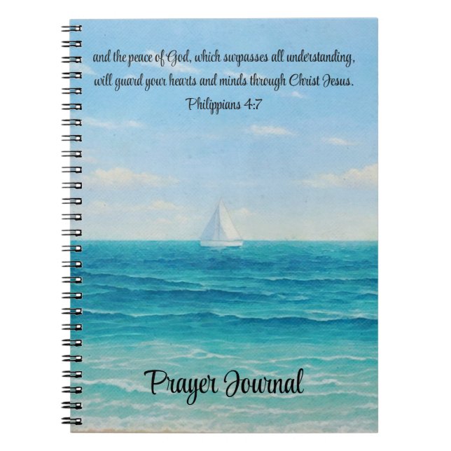 Cuaderno Bíblica de vela marítima pacífica Verse Journal (Frente)