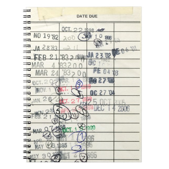 Cuaderno Biblioteca de fechas de vencimiento de papel de co (Frente)