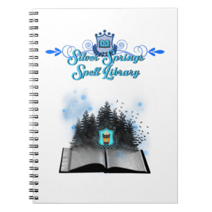 Cuaderno biblioteca de hechizos de resortes de plata