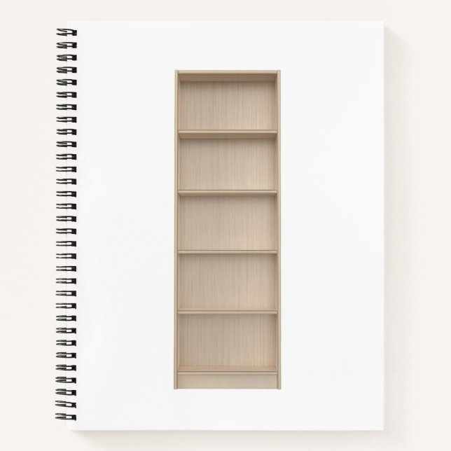 Cuaderno biblioteca de madera vacía (Anverso)