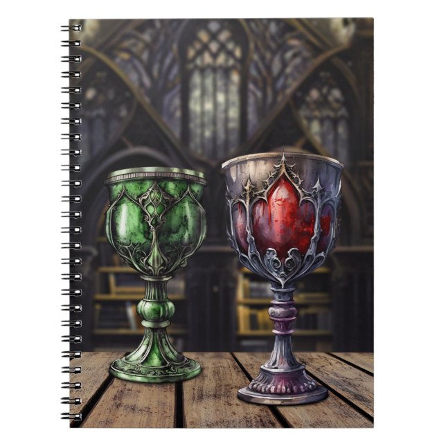 Cuaderno Biblioteca del Castillo del Goblet Rojo Gótico Med (Frente)
