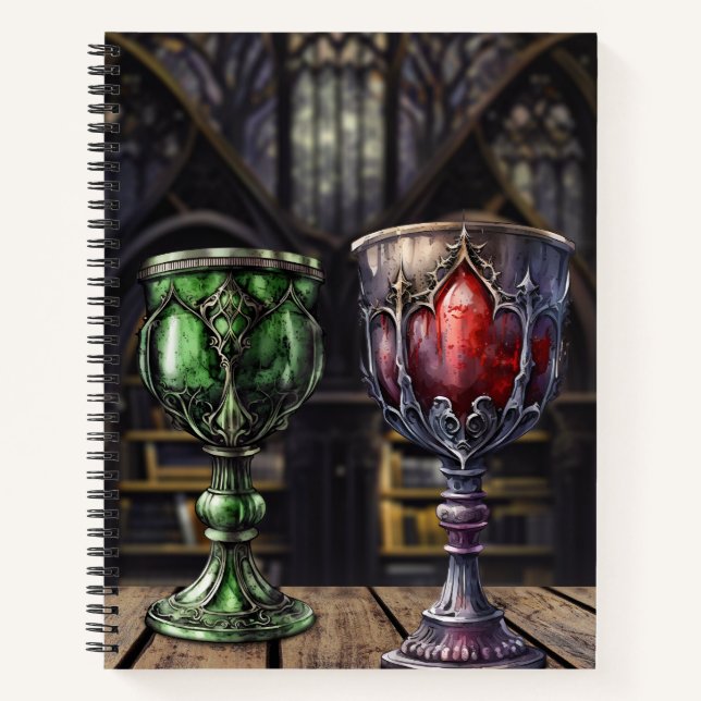 Cuaderno Biblioteca del Castillo del Goblet Rojo Gótico Med (Anverso)