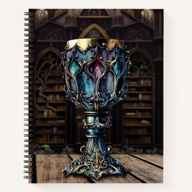 Cuaderno Biblioteca medieval del Castillo Gótico Morado Azu (Anverso)