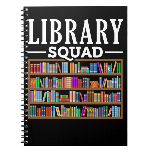 Cuaderno Biblioteca Squad Book Lover leyendo humor bibliote (Frente)