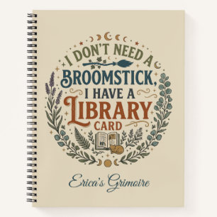 Cuaderno Bibliotecaria Bruja Tarjeta de Biblioteca Amante d