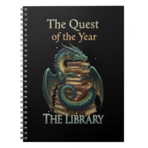 Cuaderno Bibliotecaria Dragón de Lectura de Fantasía   La B