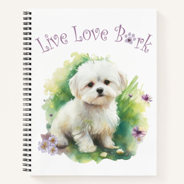 Cuaderno Bichon Dog Mom Floral (Anverso)