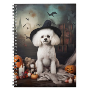 Cuaderno Bichon Frise Calabazas Halloween Espeluznante