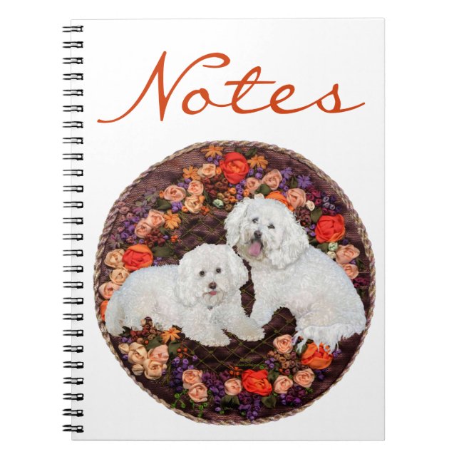 Cuaderno Bichon Frise Floral (Frente)