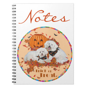 Cuaderno Bichon Frise Halloween en español