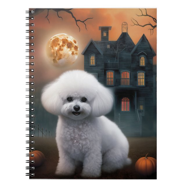 Cuaderno Bichon Frise Halloween Espantoso  (Frente)
