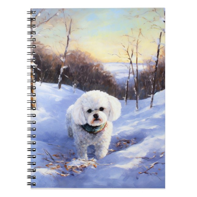 Cuaderno Bichon Frise Let It Snow Navidades (Frente)
