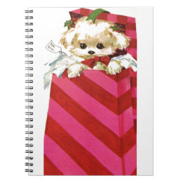 Cuaderno Bichon Lhasa maltés de cachorro navideño dulce
