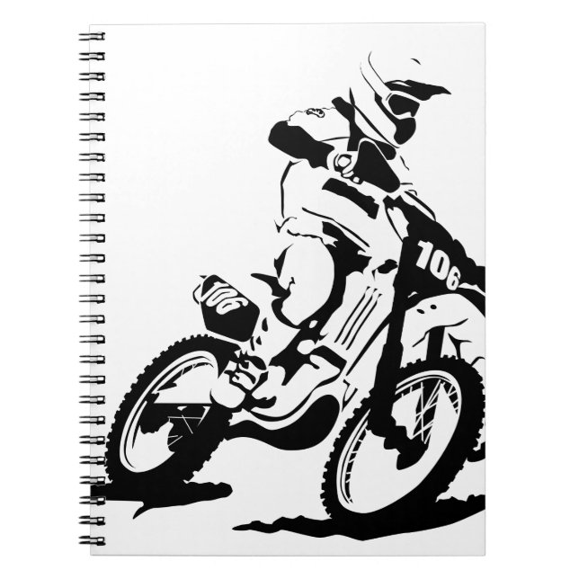 Cuaderno Bici y jinete simples de Motorcross (Frente)