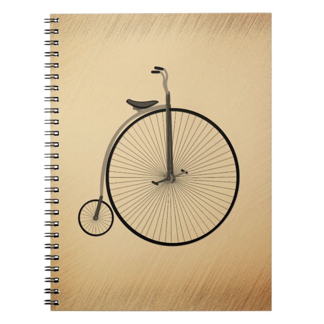 Cuaderno Bicicleta antigua de rueda alta rústica (Frente)