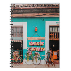 CUADERNO BICICLETA BLANCA APARCADA JUNTO A LA CONCRETA PINT