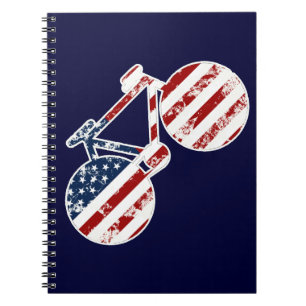 Cuaderno bicicleta de bandera patriótica de los Estados Uni