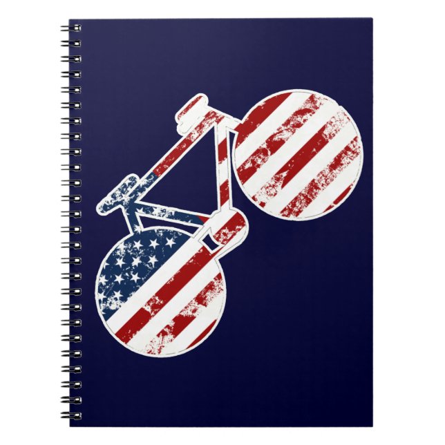 Cuaderno bicicleta de bandera patriótica de los Estados Uni (Frente)