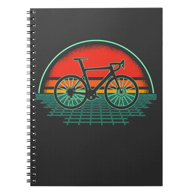 Cuaderno Bicicleta Vaporwave Retro Estilo Bicicleta 80 (Frente)