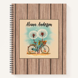 Cuaderno Bicicleta Vintage con Textura de Madera de Dandeli