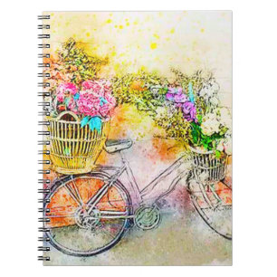 Cuaderno Bicicleta y flores