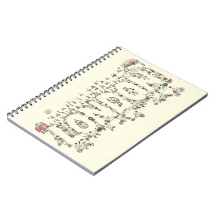 Cuaderno Bicicletas alrededor de Londres ilustración detall