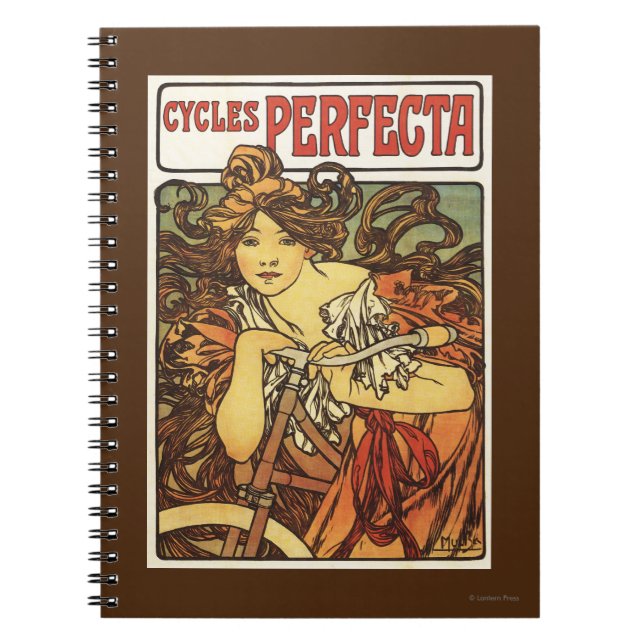 Cuaderno Bicicletas Perfecta con poste publicitario femenin (Frente)