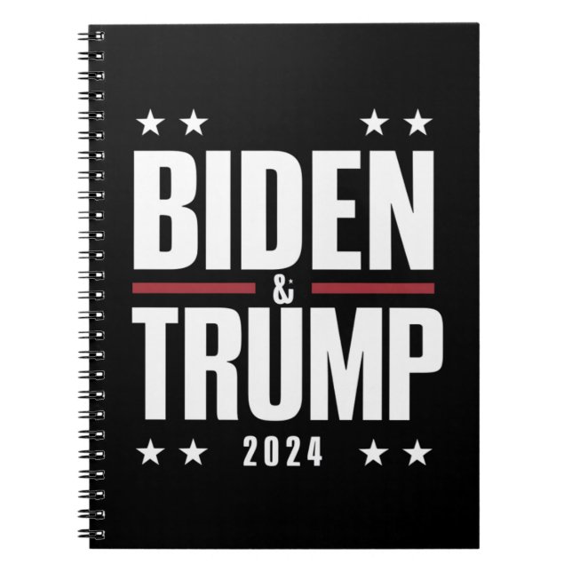 Cuaderno Biden Trump 2024 Divertido candidato a la presiden (Frente)