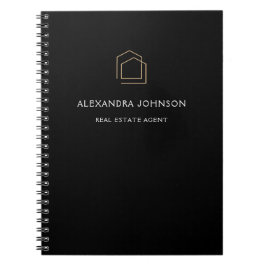 Cuaderno Bienes Raíces Negros Elegantes