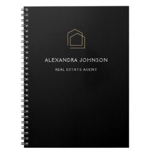 Cuaderno Bienes Raíces Negros Elegantes