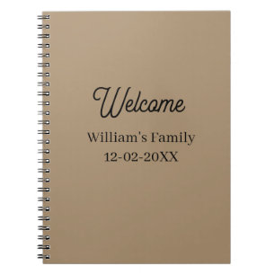 Cuaderno Bienvenida a casa agregar nombre de familia inaugu